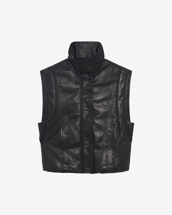 iro DOUDOUNE SANS MANCHES EN CUIR BLA01