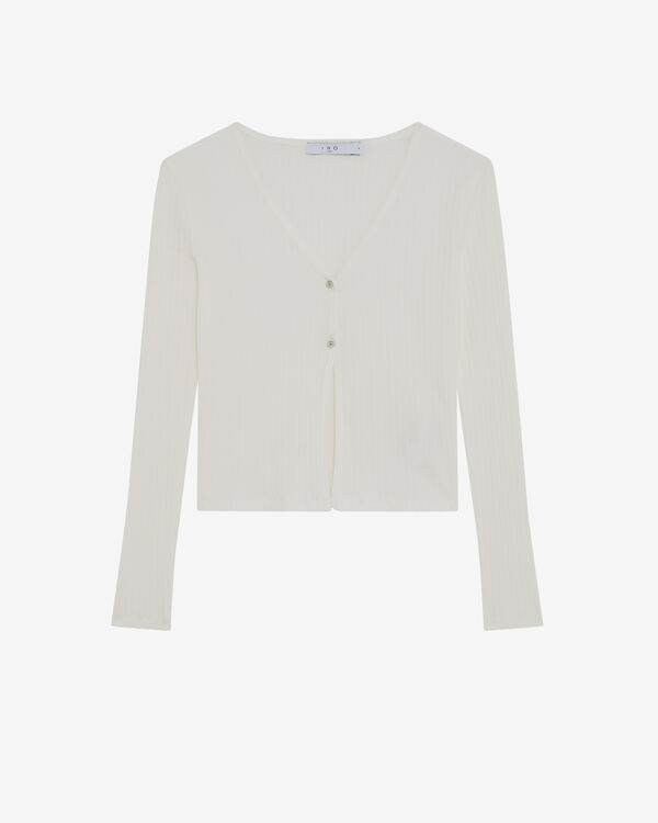 iro GILET CÔTELÉ COL V BLA01