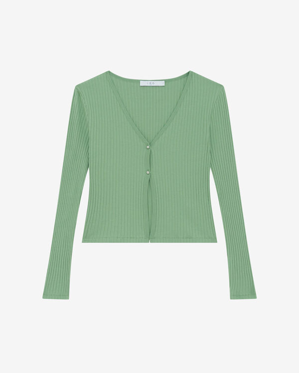 iro GILET CÔTELÉ COL V GRE62