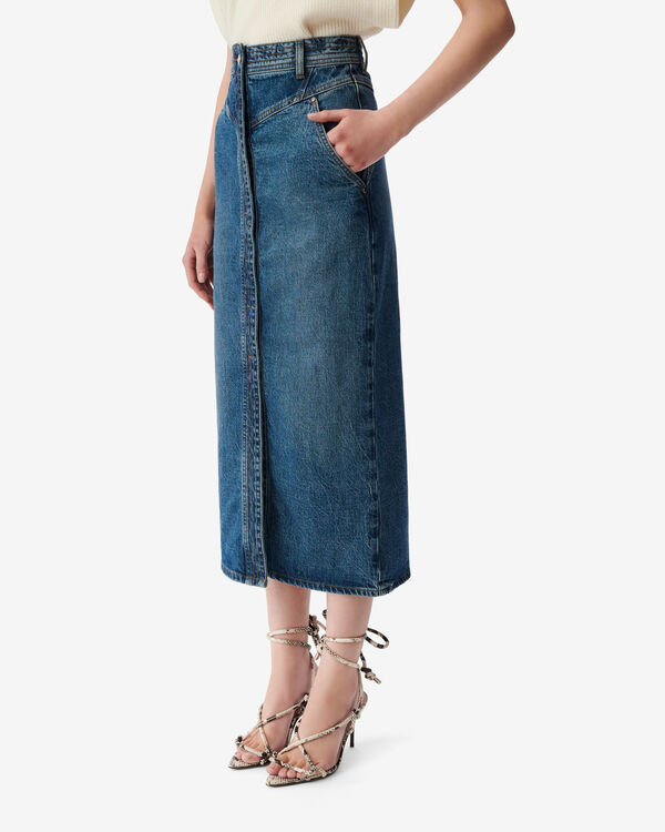 Iro JUPE CRAYON EN DENIM BLU03