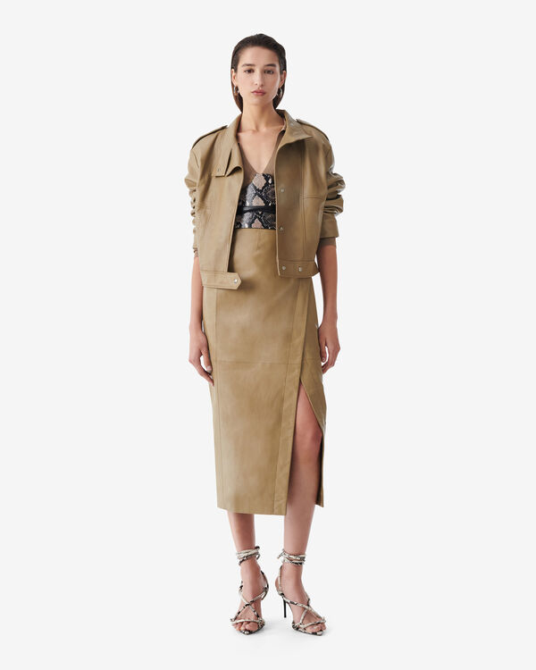 Iro JUPE PORTEFEUILLE EN CUIR BLA01