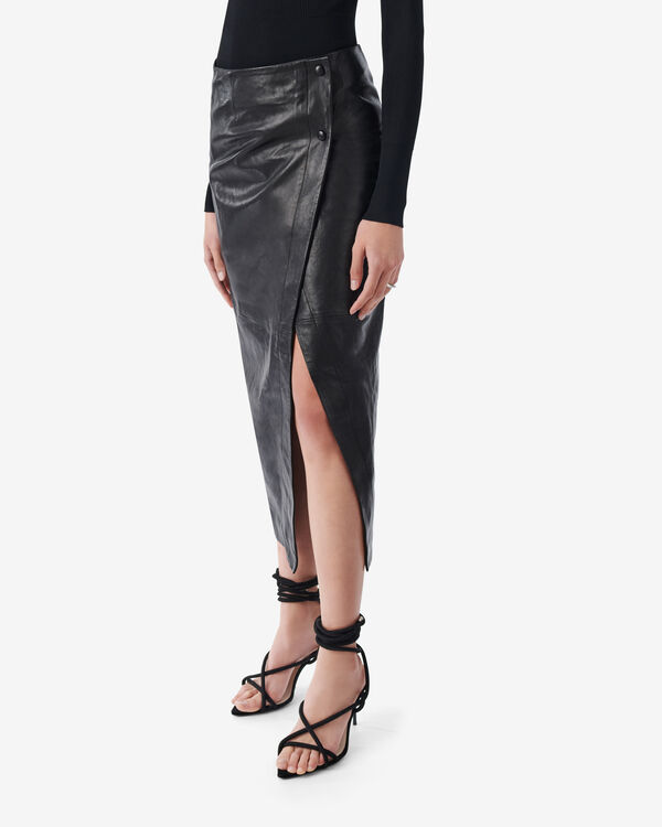 Iro JUPE PORTEFEUILLE EN CUIR BLA01