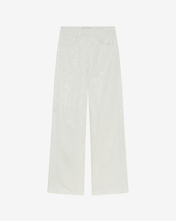 iro PANTALON À SEQUINS WHI01