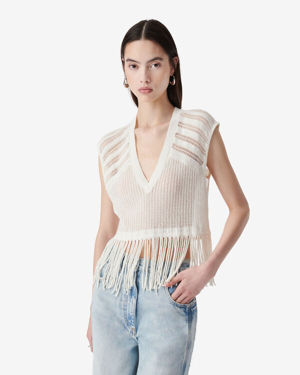Iro PULL EN MAILLE COL V WHI01