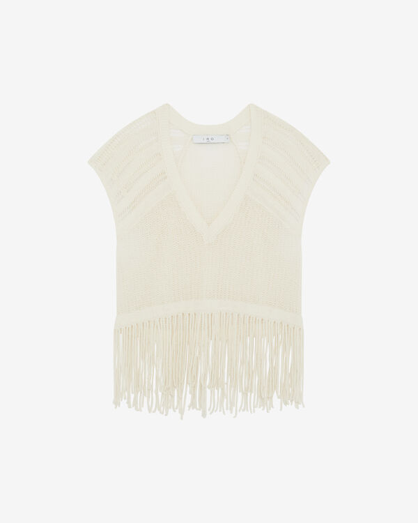 iro PULL EN MAILLE COL V WHI01