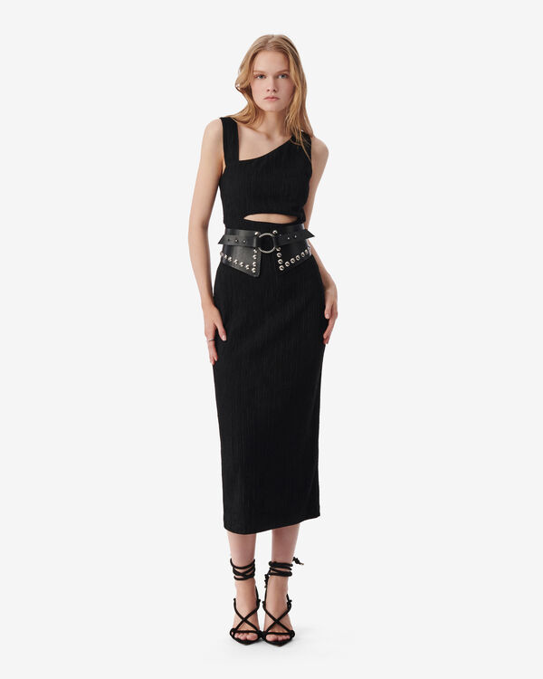 Iro ROBE MIDI ASYMÉTRIQUE BLA01