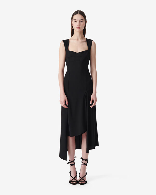 Iro ROBE MIDI ASYMÉTRIQUE BLA01