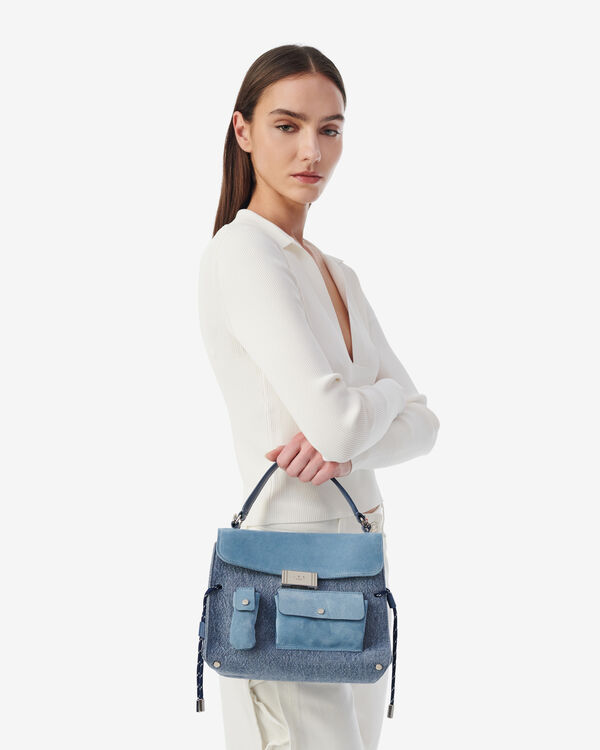 Iro SAC BANDOULIÈRE EN LIN BLU10