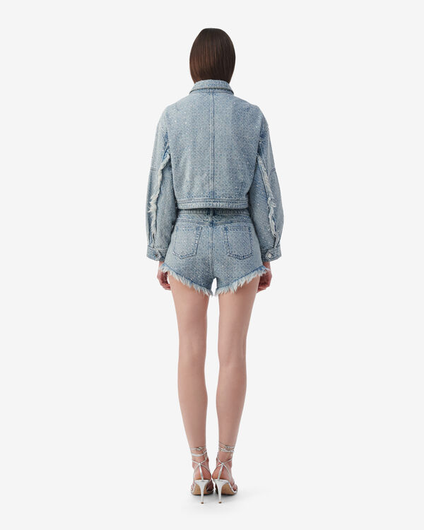 Iro SHORT À STRASS BLU56
