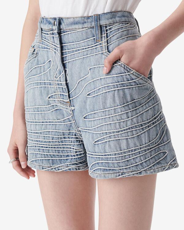 Iro SHORT BRODÉ EN DENIM BLV09