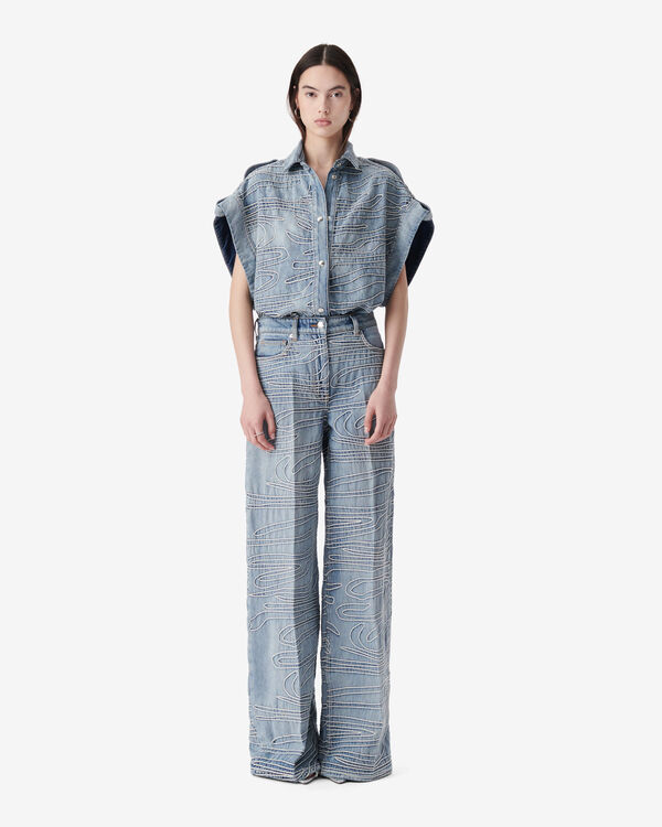 Iro SURCHEMISE BRODÉE EN DENIM BLV09