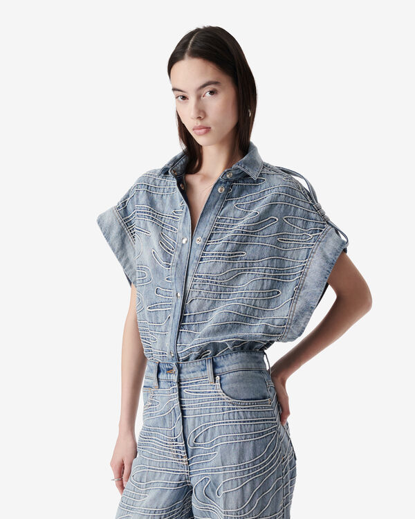 Iro SURCHEMISE BRODÉE EN DENIM BLV09