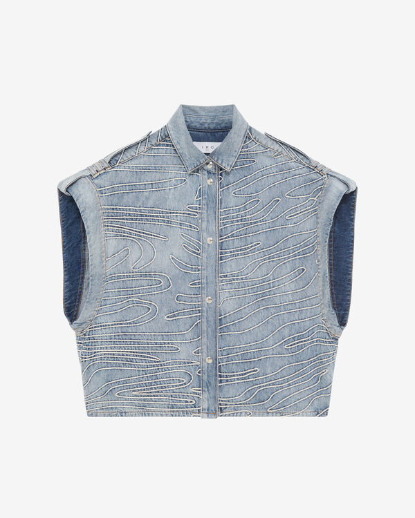 iro SURCHEMISE BRODÉE EN DENIM BLV09