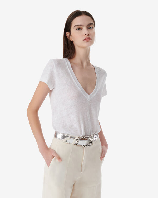 Iro T-SHIRT EN LIN COL V BLA01