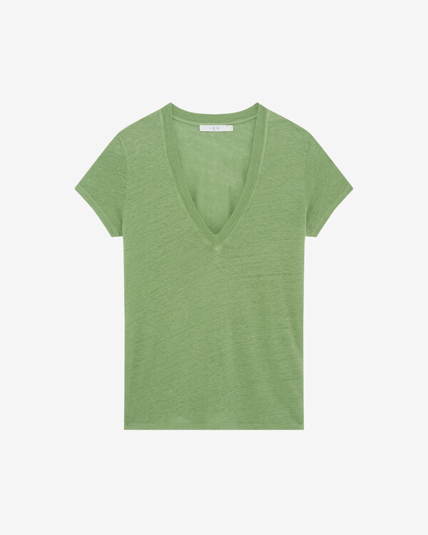 iro T-SHIRT EN LIN COL V GRE62