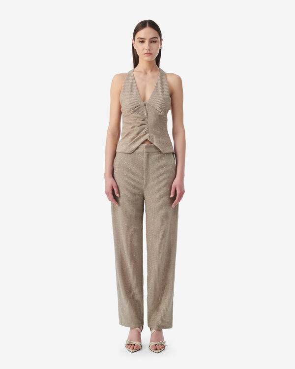 Iro TOP À SEQUINS COL V BLA01