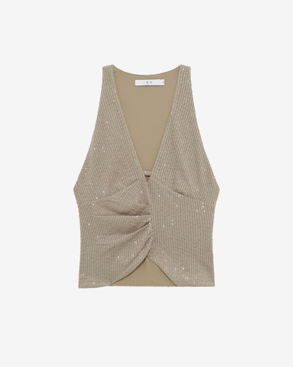 iro TOP À SEQUINS COL V BLA01
