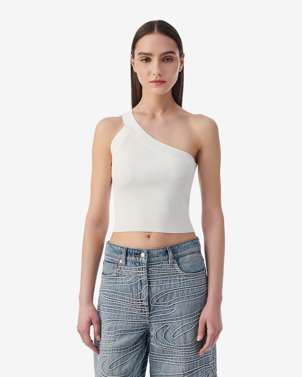 Iro TOP ASYMÉTRIQUE CÔTELÉ BLA01