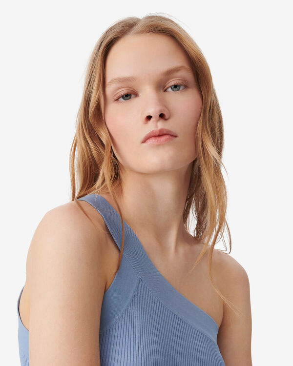 Iro TOP ASYMÉTRIQUE CÔTELÉ BLA01