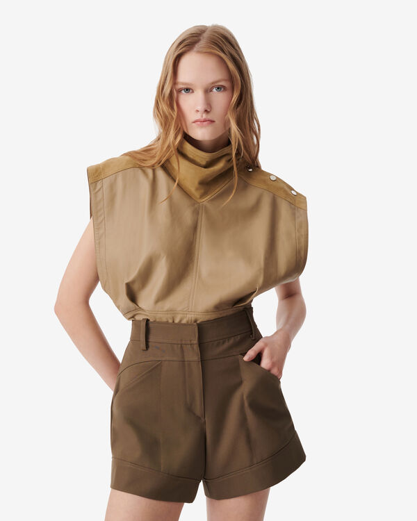 Iro TOP ASYMÉTRIQUE EN CUIR BEI32