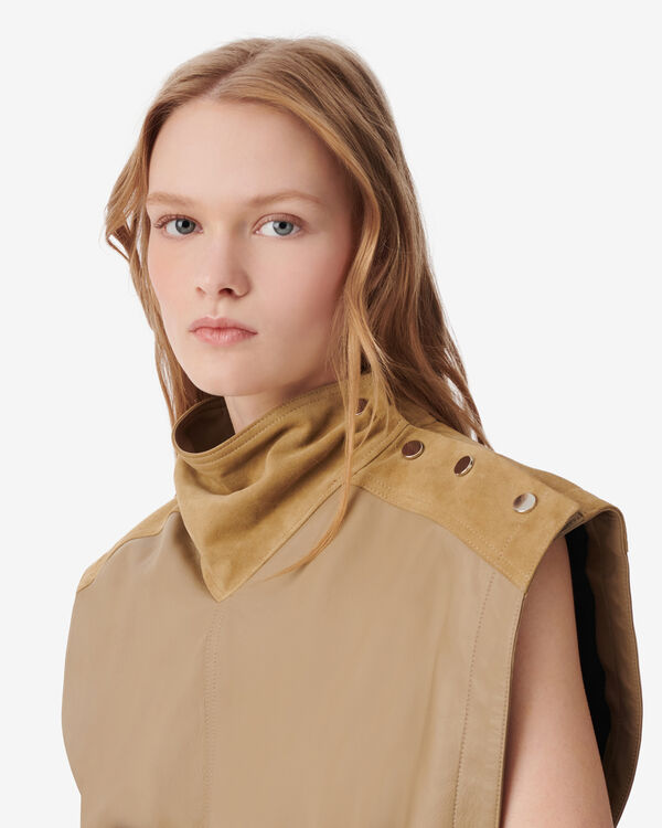 Iro TOP ASYMÉTRIQUE EN CUIR BEI32