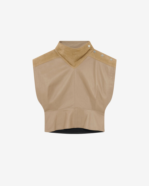 iro TOP ASYMÉTRIQUE EN CUIR BEI32