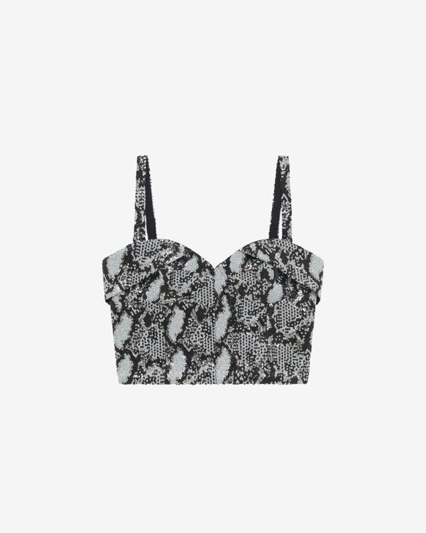 iro TOP CORSET À SEQUINS BLA80