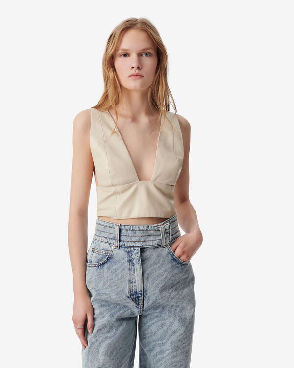 Iro TOP COURT EN CUIR BLA01