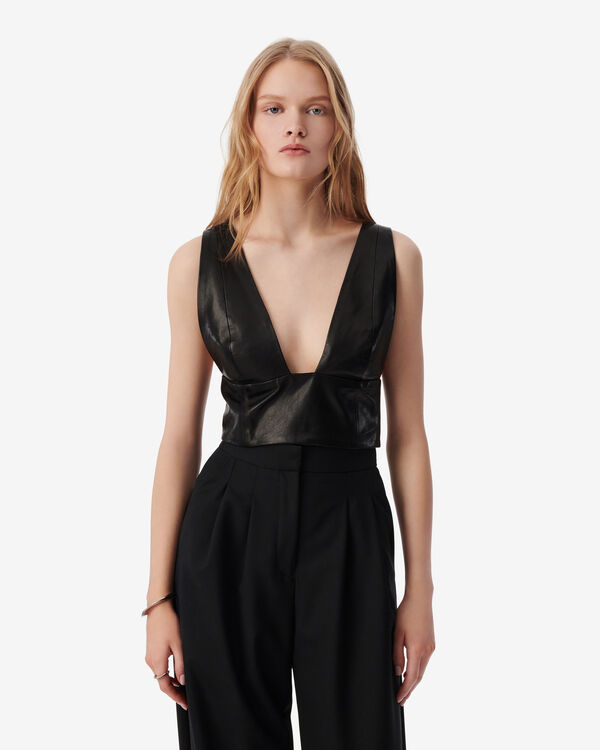 Iro TOP COURT EN CUIR BLA01
