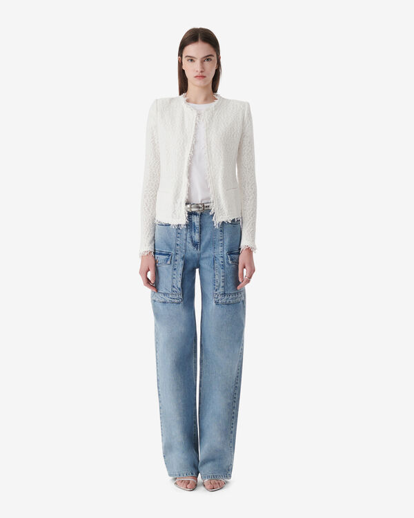 Iro VESTE CLASSIQUE À FRANGES BLA01