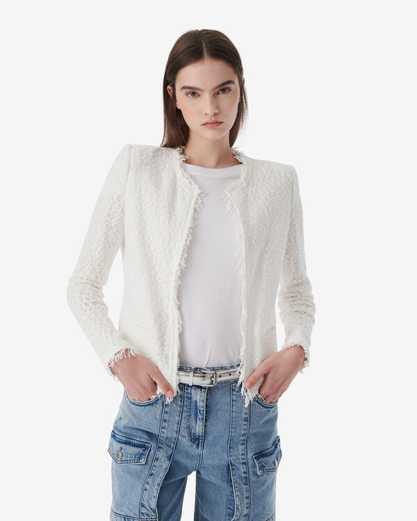 Iro VESTE CLASSIQUE À FRANGES BLA01