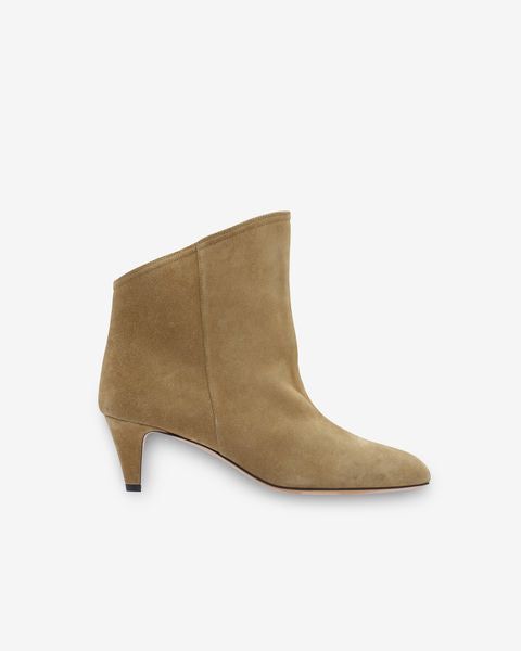 Isabel Marant Boots En Cuir Velours Dripi Femme Taupe