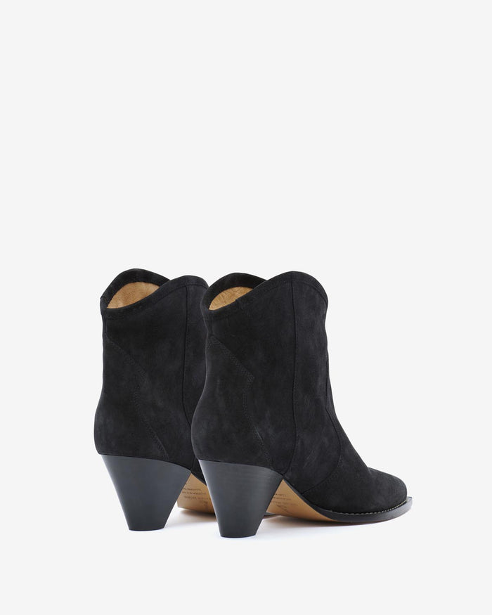 Isabel Marant Boots En Veau Velours Darizo Femme Noir Délavé