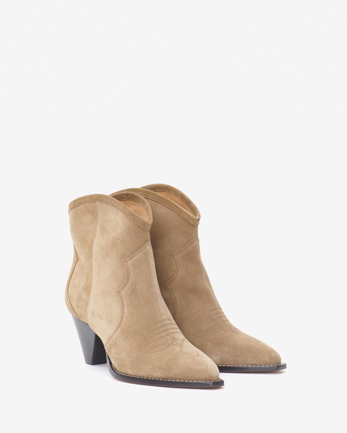 Isabel Marant Boots En Veau Velours Darizo Femme Taupe