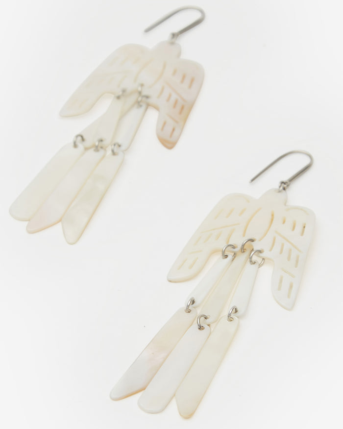 Isabel Marant BOUCLES D'OREILLES CHOLENA Femme Blanc Et Argenté