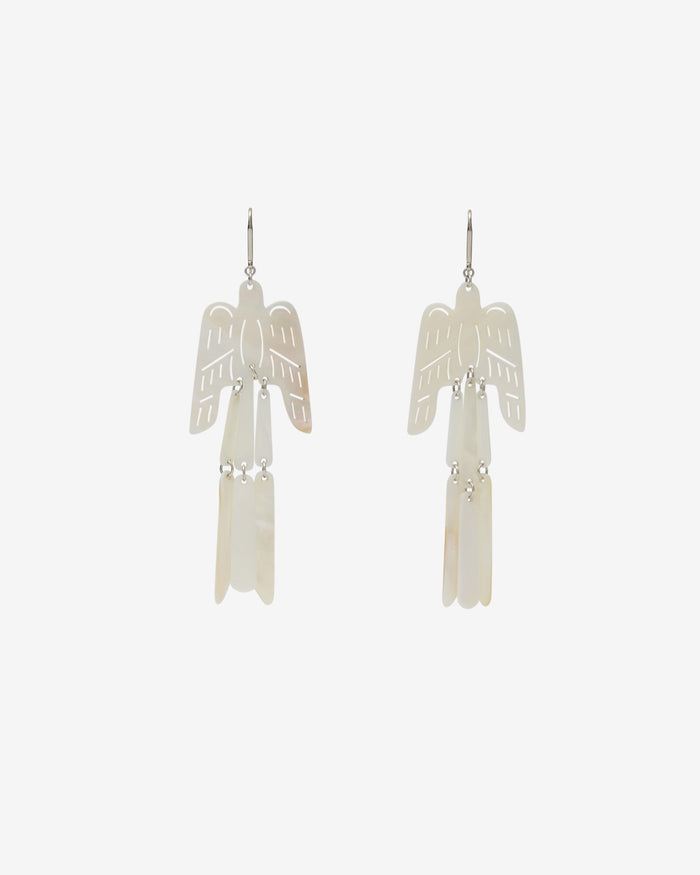isabel marant BOUCLES D'OREILLES CHOLENA Femme blanc et argenté