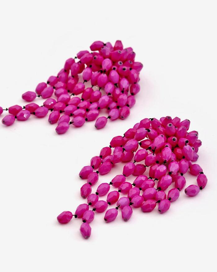 Isabel Marant Boucles D'oreilles Hanabi Femme Rose Fuschia Et Argenté