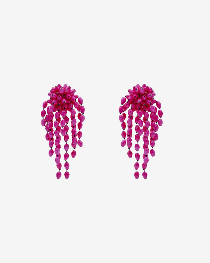isabel marant Boucles d'oreilles Hanabi Femme rose fuschia et argenté
