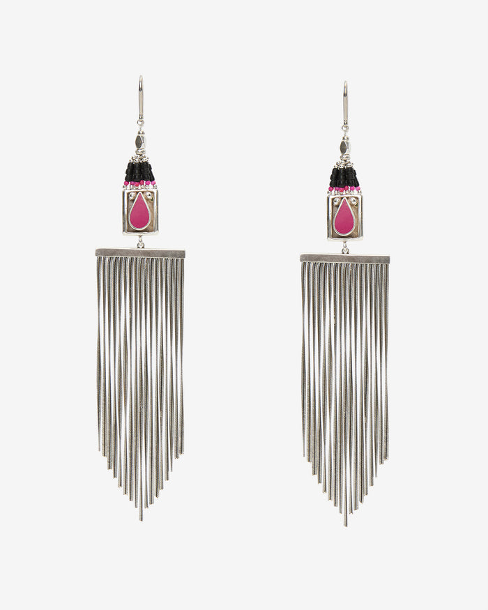 isabel marant BOUCLES D'OREILLES JAYA Femme noir et argenté