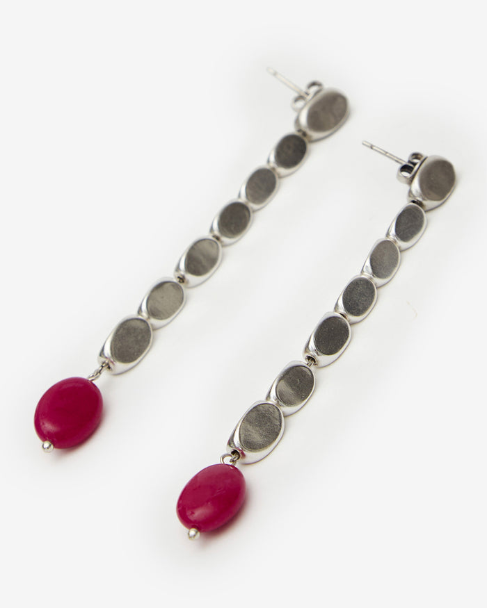 Isabel Marant BOUCLES D'OREILLES LEOTIE Femme Rose Fuschia Et Argenté