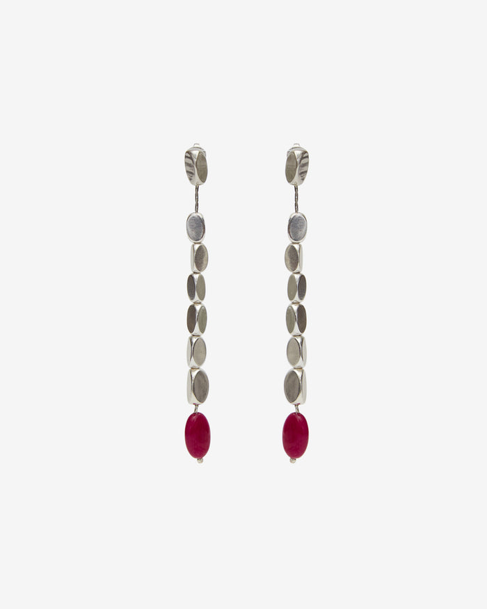 isabel marant BOUCLES D'OREILLES LEOTIE Femme rose fuschia et argenté