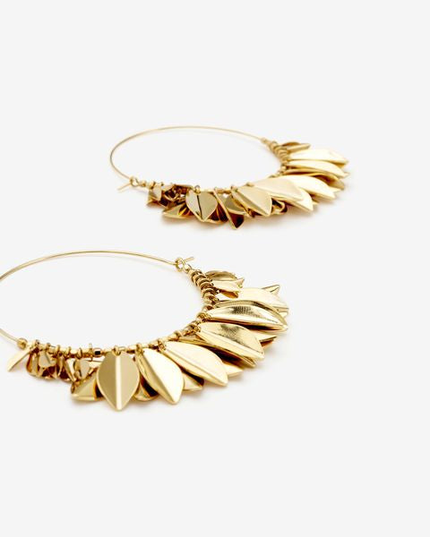 Isabel Marant Boucles D'oreilles Metal Shiny Leaf Femme Doré