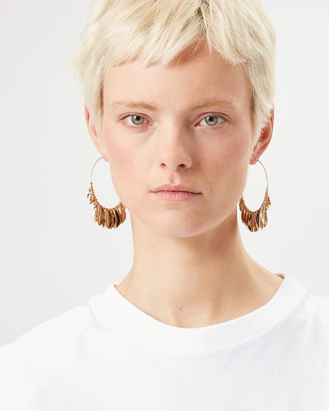 Isabel Marant Boucles D'oreilles Metal Shiny Leaf Femme Doré