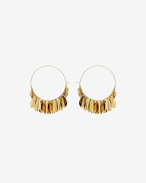 Isabel Marant Boucles D'oreilles Metal Shiny Leaf Femme Doré