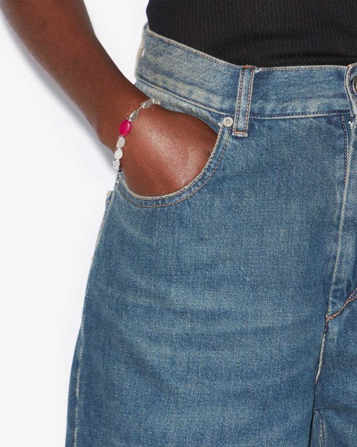 Isabel Marant BRACELET LEOTIE Femme Rose Fuschia Et Argenté