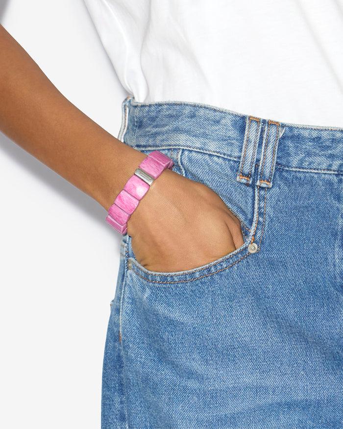 Isabel Marant BRACELET TYA Femme Rose Fuschia Et Argenté