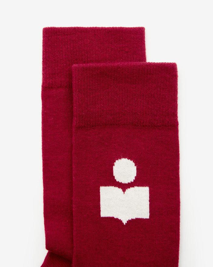 Isabel Marant CHAUSSETTES SILOKI Femme Bordeaux-écru