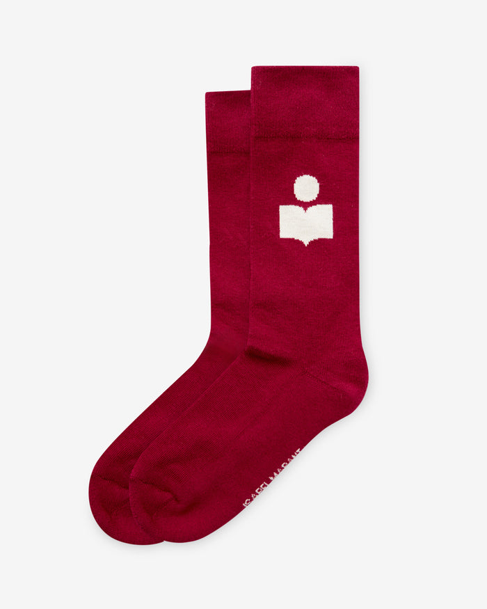 isabel marant CHAUSSETTES SILOKI Femme bordeaux-écru