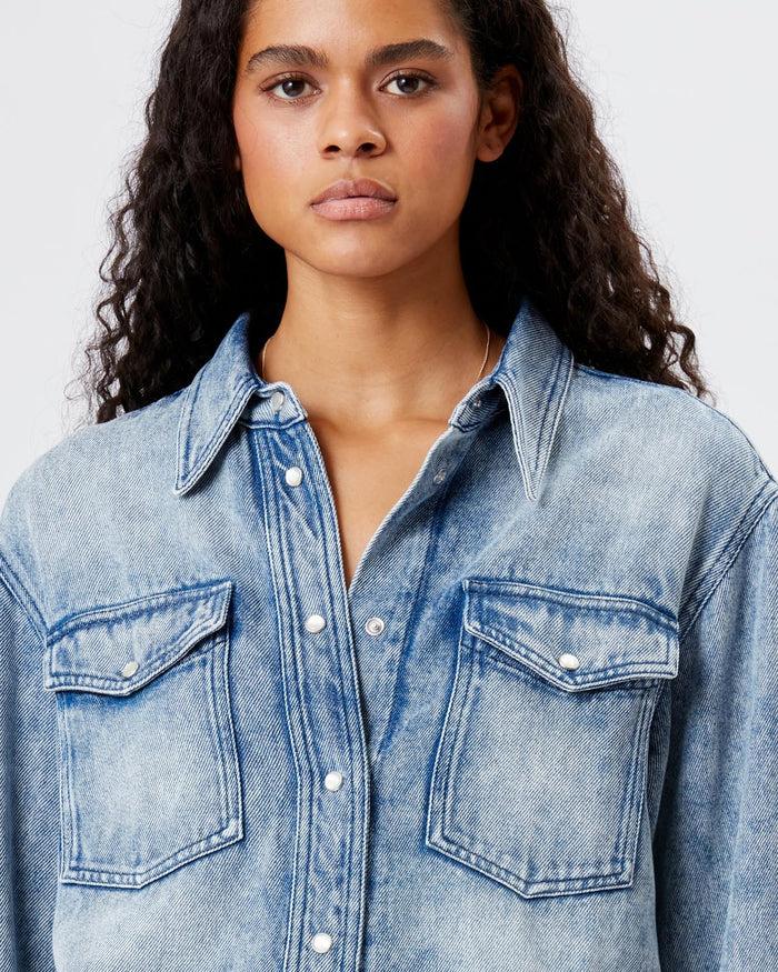 Isabel Marant Chemise En Denim Tahis Femme Bleu Clair
