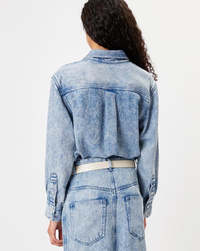 Isabel Marant Chemise En Denim Tahis Femme Bleu Clair